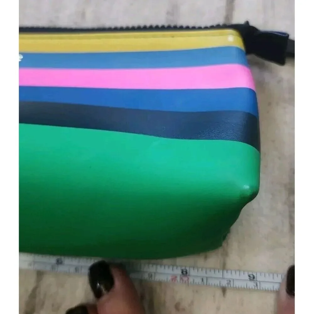 Kate Spade Pencil Pouch Candy Stripe Cosmetic‎ Case Travel Colorful Enchanted